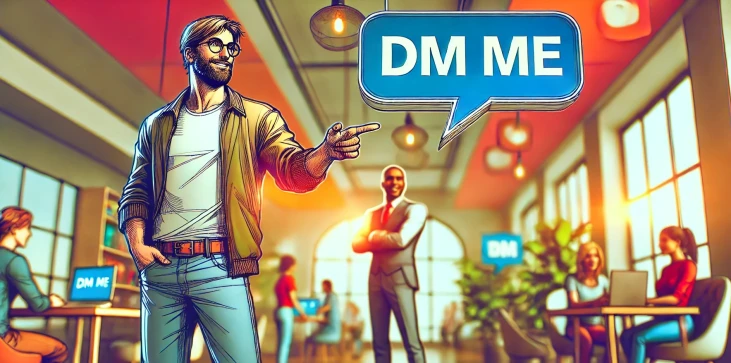 ადამიანი ამბობს dm me